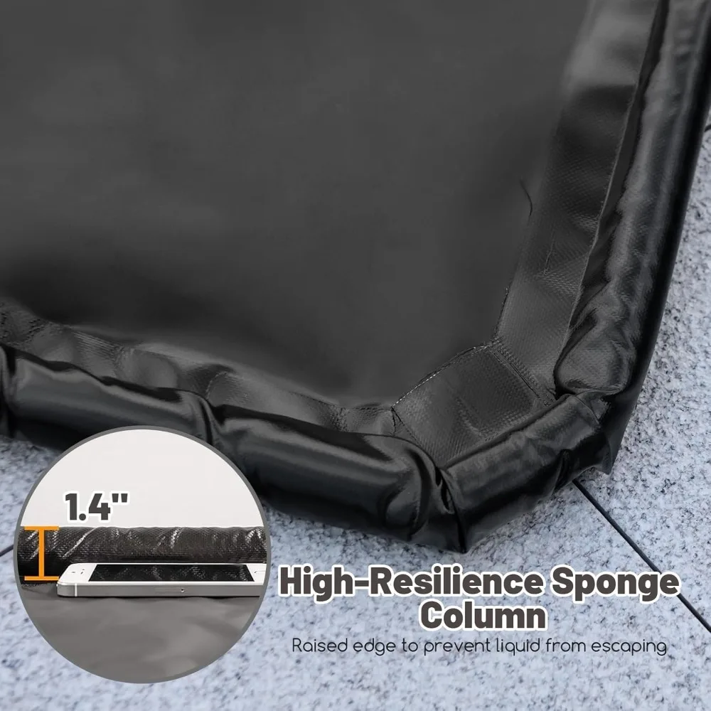 سجادة أرضية جراج IRONMAX، سجادة احتواء أرضية مقاومة للماء مقاس 9 × 22 بوصة مع ممسحة تنظيف، سجادات مواقف السيارات تمنع تسرب التسرب