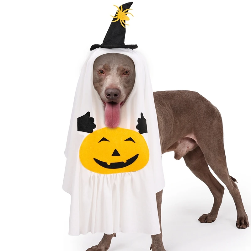 Pet Dog Halloween Costume Funny Dog Cat Pumpkin Ghost Witch Hat Suit  Party Decorations Pet Clothing Party Dress Cosplay Costume