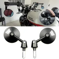 Para Royal Enfield Bullet/Meteor/Classic 350 500 Interceptor 650 CNC espejos de extremo de barra de motocicleta Retro manillar punta retrovisor