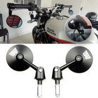 For Royal Enfield Bullet/Meteor/Classic 350 500 Interceptor 650 CNC Motorcycle Bar End Mirrors Retro Handlebar Tip Rearview