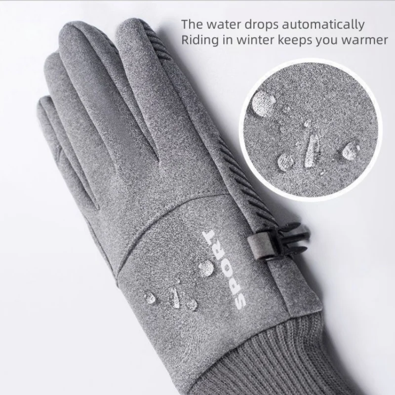 Skihandschoenen Winterfleece Warme handschoenen Heren Sport Verdikt Waterdicht Winddicht Touchscreen Fietshandschoenen