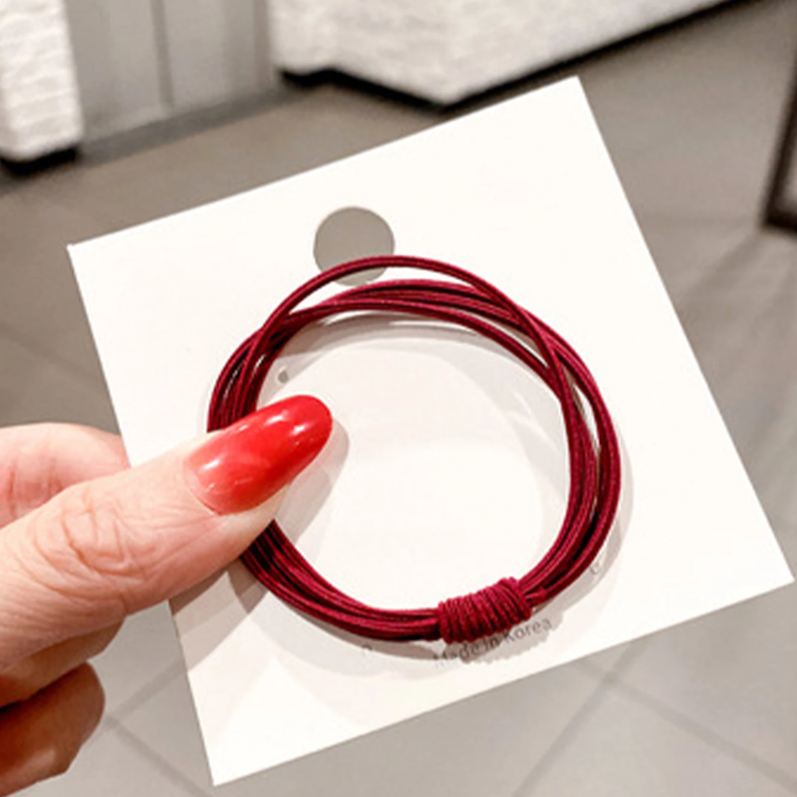 10 Buah Ikat Rambut Wanita Gaya Sederhana Ikat Rambut Elastis Warna Solid Ikat Rambut Kecil untuk Penataan Rambut Keriting Tebal