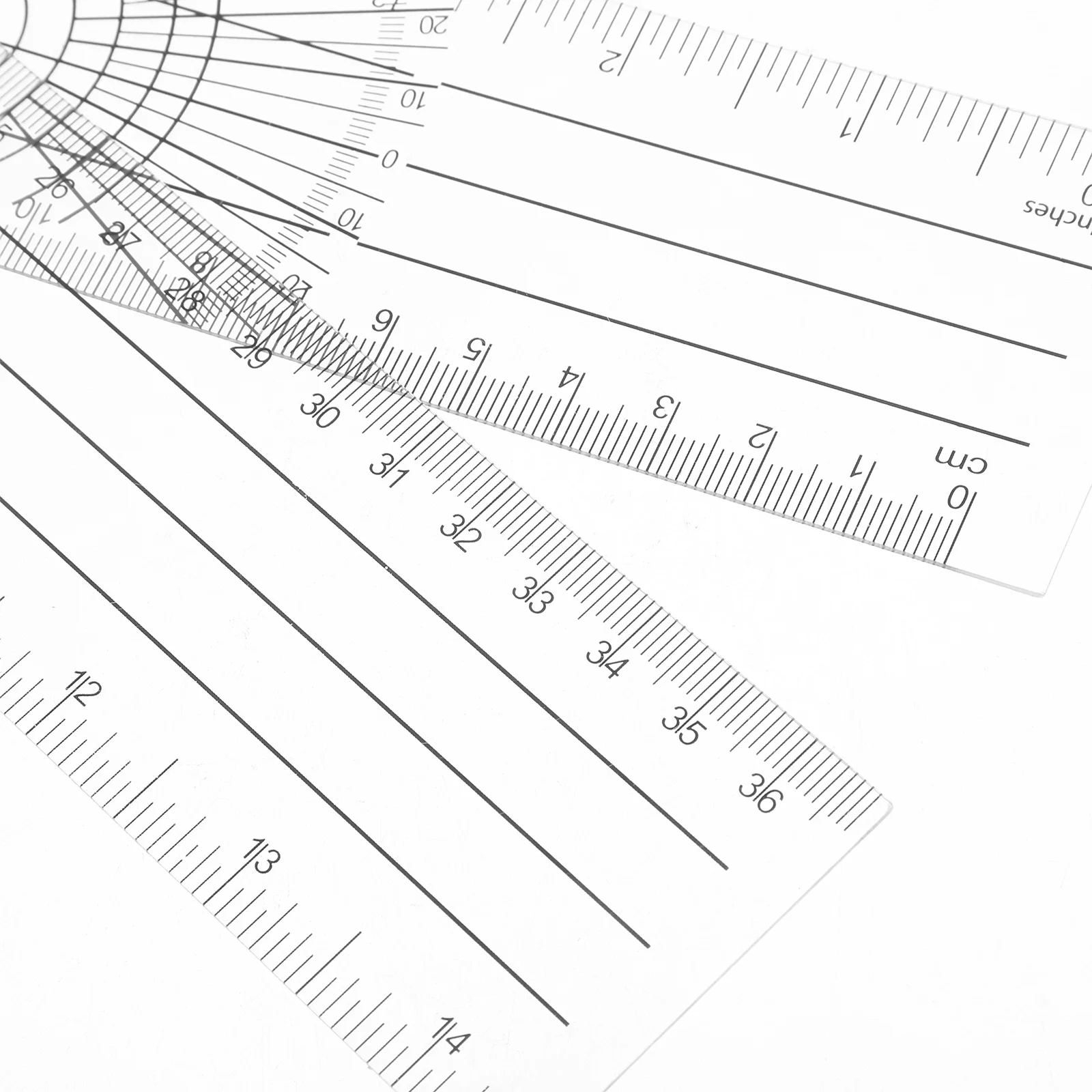 4 قطعة مقياس الزوايا البلاستيكي واضح المنقلة شفافة للطي حاكم لأداة قياس زاوية سريعة مكتب الرسم الهندسي