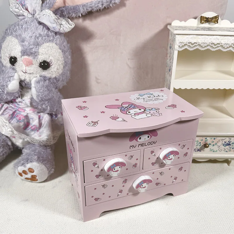 

Kuromi Desktop Jewelry Drawer Storage Box Jewelry Box Sanrio Kawaii Sweet Nice Headdress Storage Box Holiday Birthday Gift