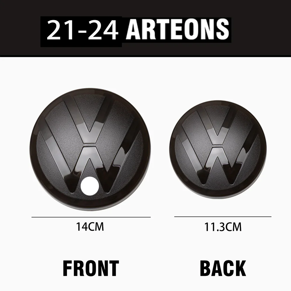1set Car Front Grill Rear Trunk Emblem Lid Covers Sticker For Volkswagen VW ARTEONS 2021 2022 2023 2024 Auto Accessories