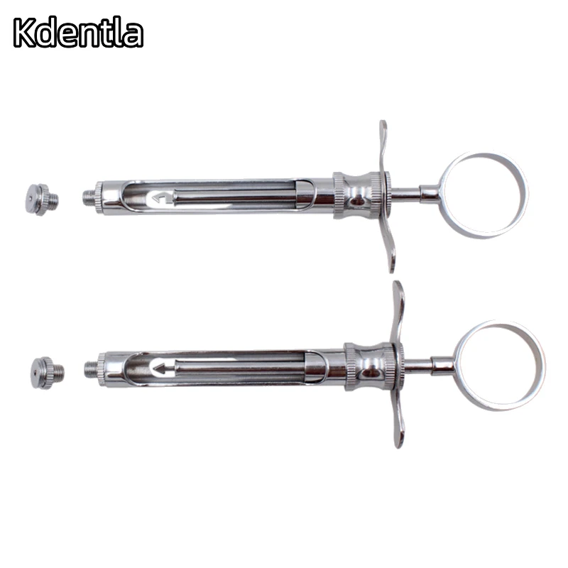 5Pcs Dental Instrument Syringe With Head Anesthesia Aspirating Syringe Stainless Steel Dentistry Tools Teeth Oral Care