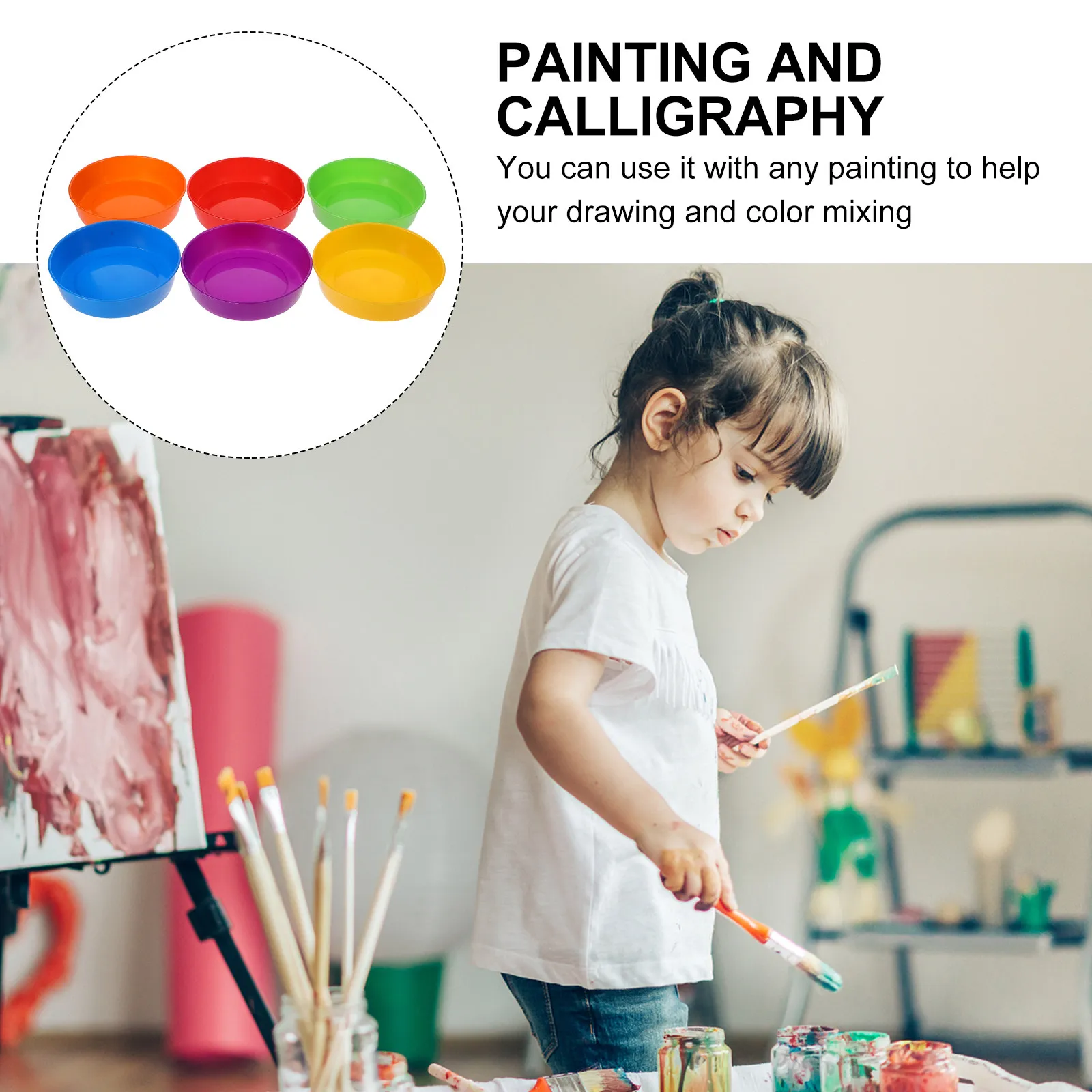 Painting Palette Set Plastic Color Mixing Tray for Watercolor Acrylic Art Lightweight Compact Artist Supply