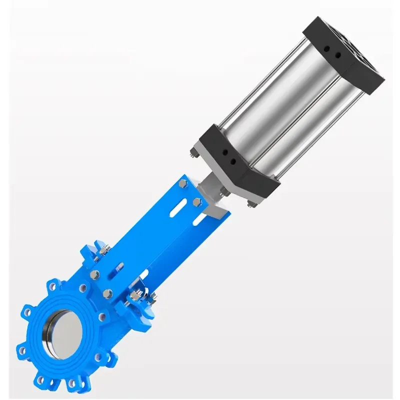 Cast Steel Insert Slurry Sludge Knife Gate Valve with Pneumatic Actuator
