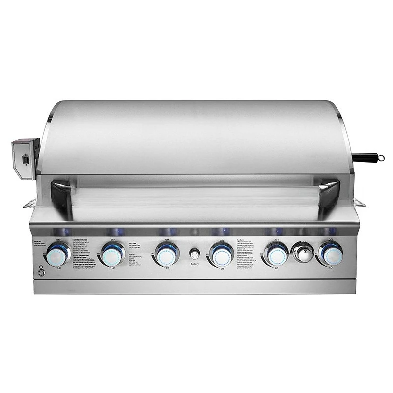 

6 outdoor embedded stainless steel gas stoves, villa barbecue stoves, with infrared stoves