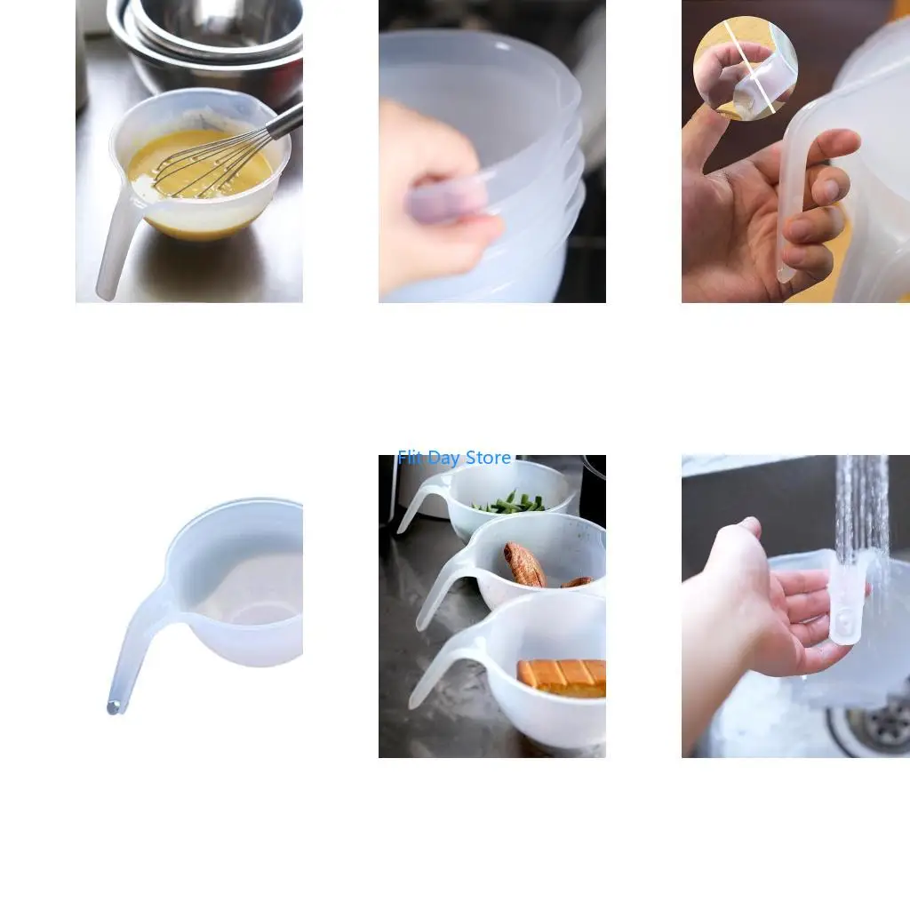 F92C Multi Functional Beaten Bowl Clear Graduated Measuring Cup Liquid Measuring Bowl