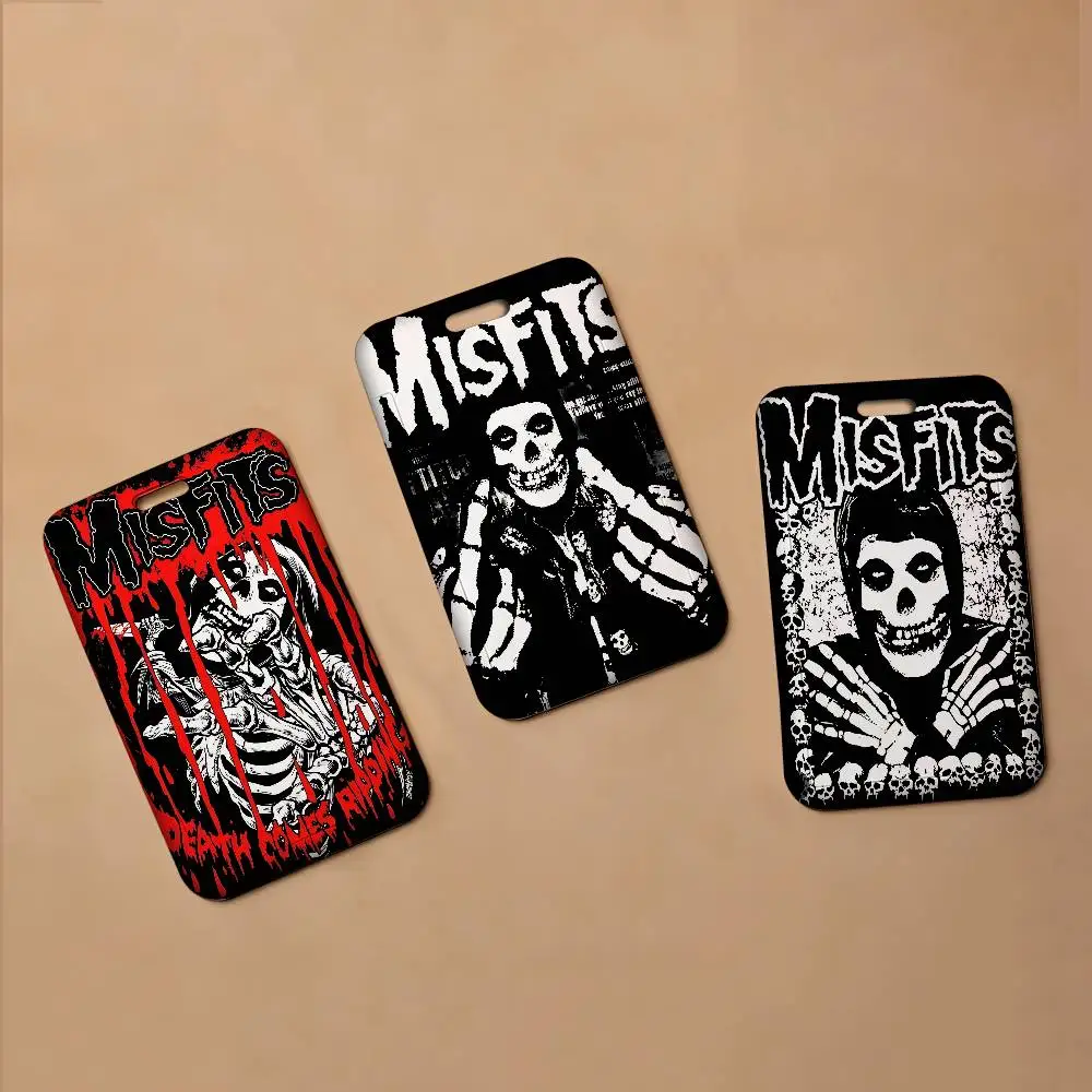 

Держатель для ID-карты/бейджа с логотипом группы The Misfits, чехол для рабочего пропуска сотрудников компании, чехол для проездного билета с ремешком на шею