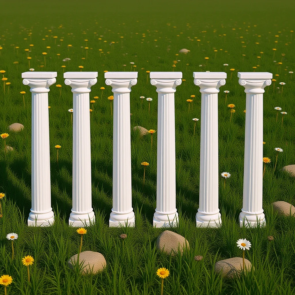 6 Pcs Greek Pillar Sculpture Plastic Mini Columns for Desktop Zen Garden Tools Table Decoration Craft Home Office Decor
