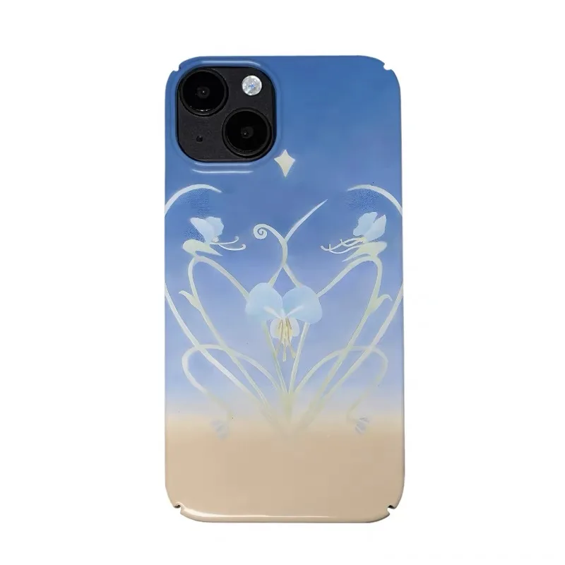 

Ins Blue Art Transparent Love Case for IPHONE 16PRO MAX 14 13 PRO 15PLUS 15PRO 11Pro PLUS XR SE Acrylic Hard Mobile Phone Cases