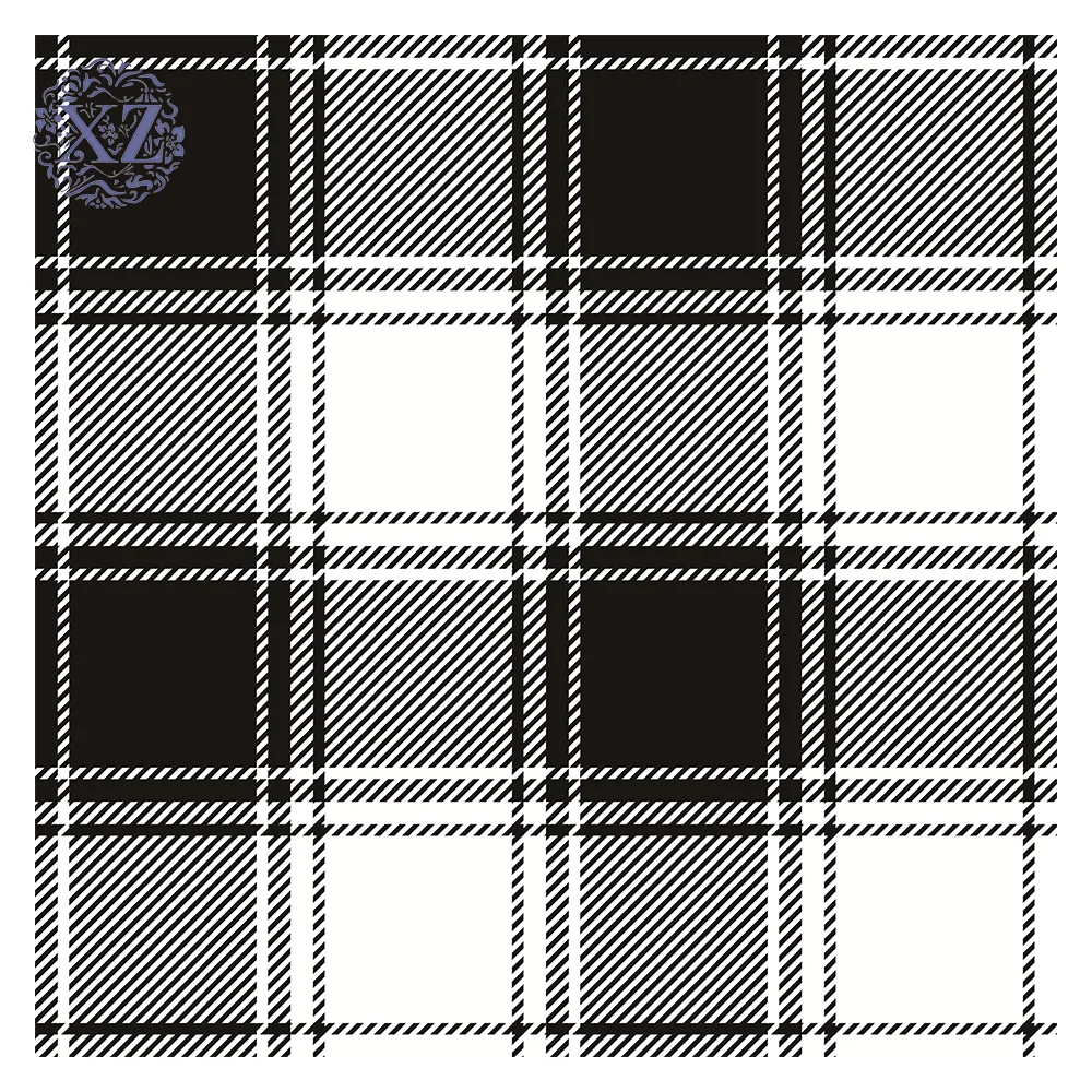 

Personalized Custom Printed Classic Black And White Woven Check Fabric Cotton Linen Fabric For Clothing