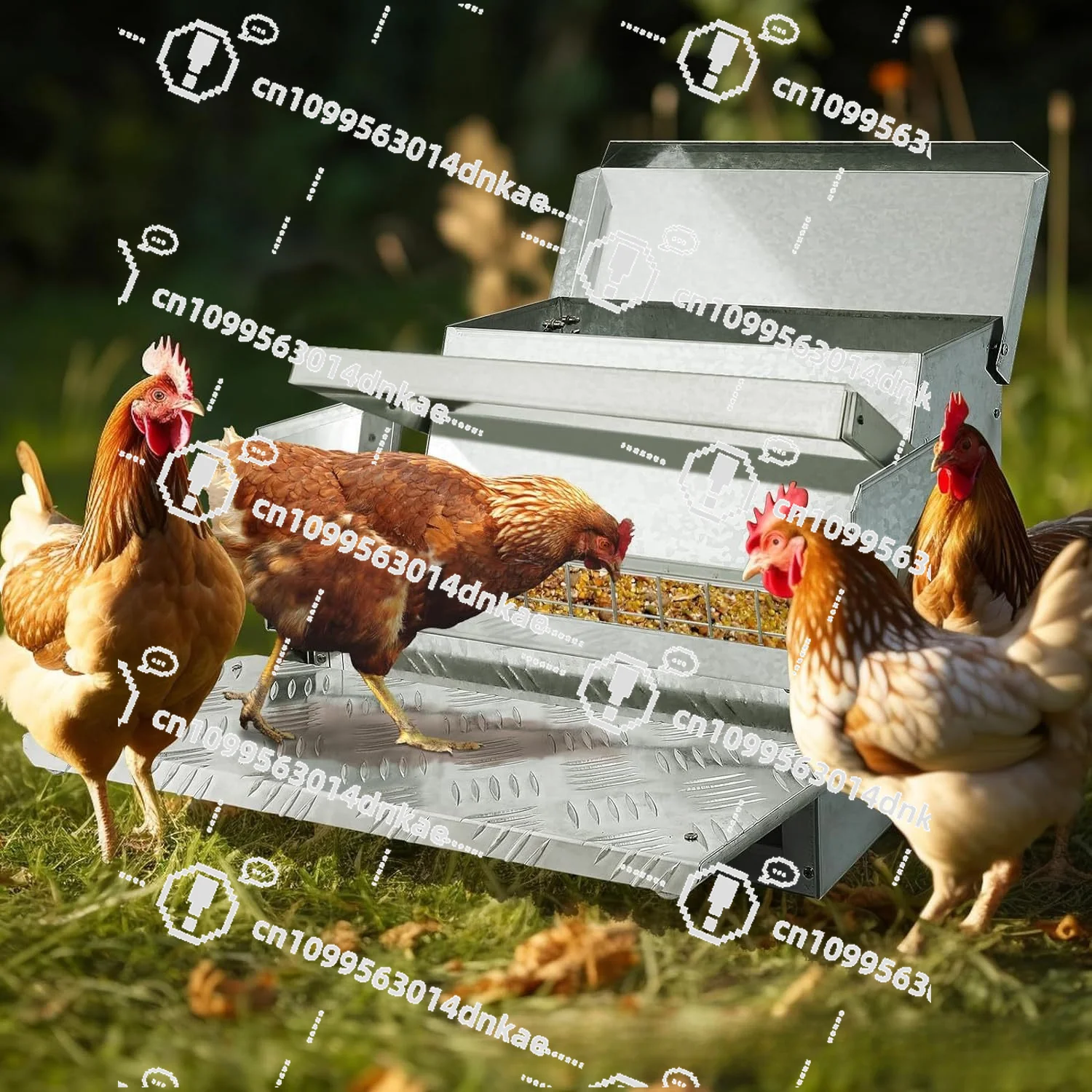 chicken-duck-and-goose-rat-proof-feeding-tank-galvanized-sheet-waterproof-and-moisture-proof-poultry-automatic-feeder