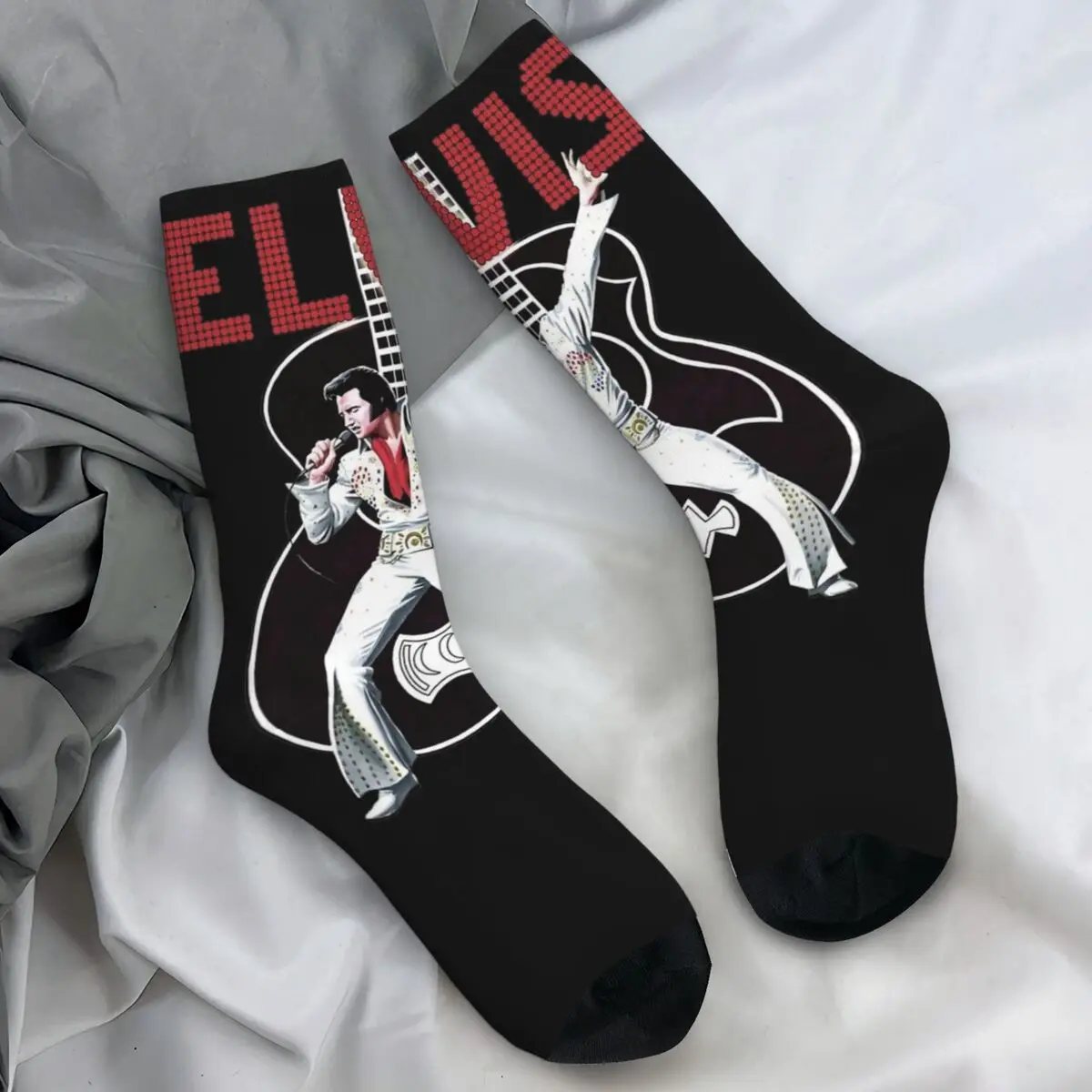 E-Elvis Stockings Men's musician Socks Warm Soft Funny Socks Winter Cycling Anti Skid Graphic Socks Gift