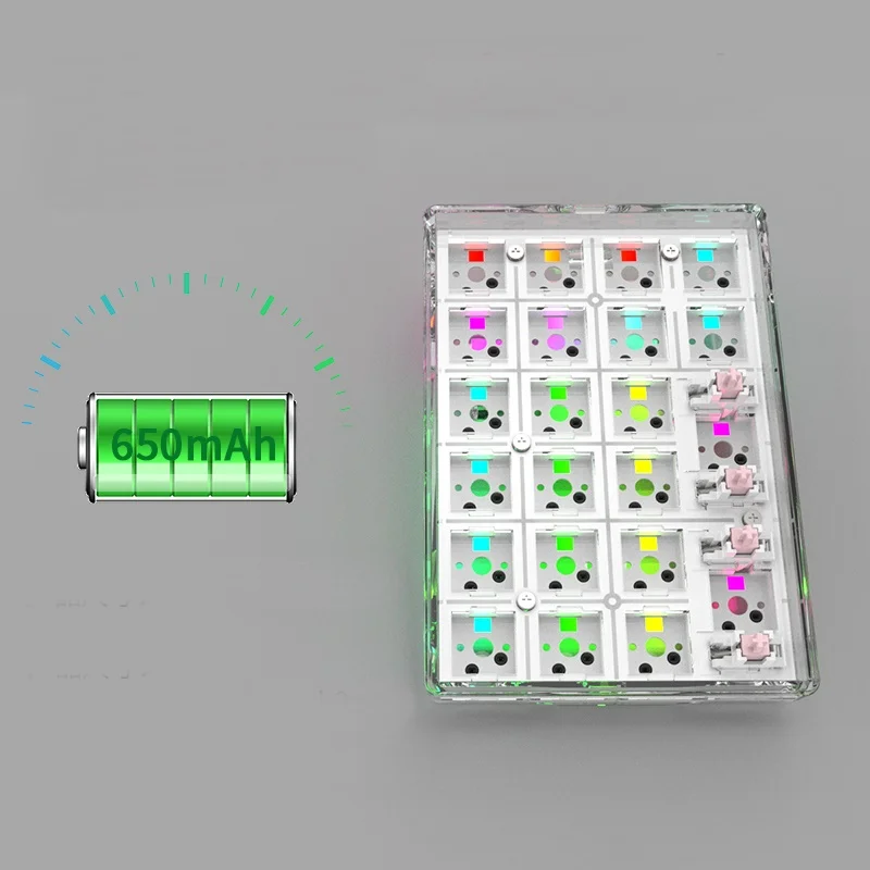 for DK22 Transparent 22 Keys Three-Mode Numeric Hot Swap Keyboard Numpad RGB Backlight Keypad for Computer Mechanical Numpad