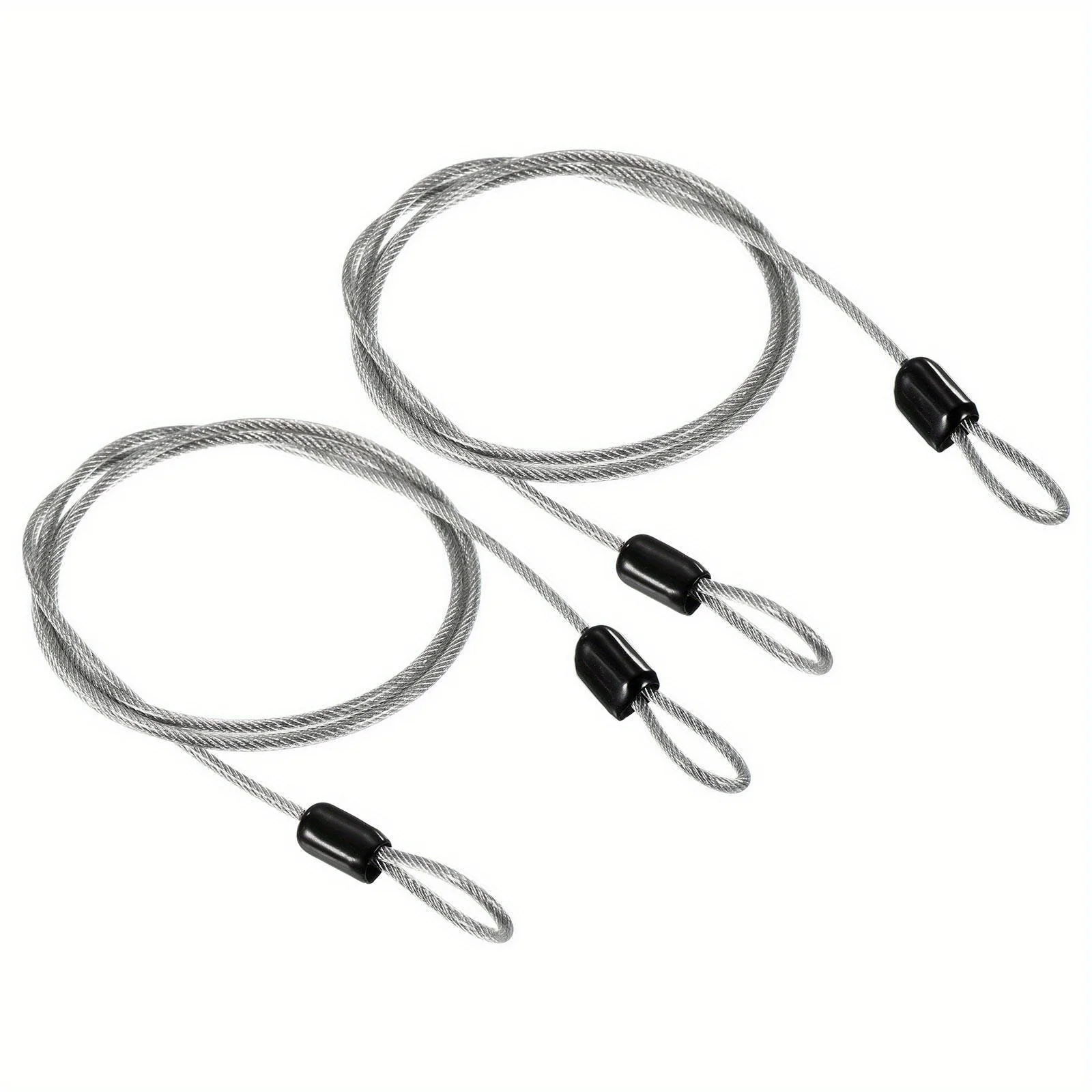 2pcs 2.5mmx1m Security Steel Cable Coated Luggage Lock Rope Transparent Anti-Theft Cable Locks for Luggage, Outdoor Travel