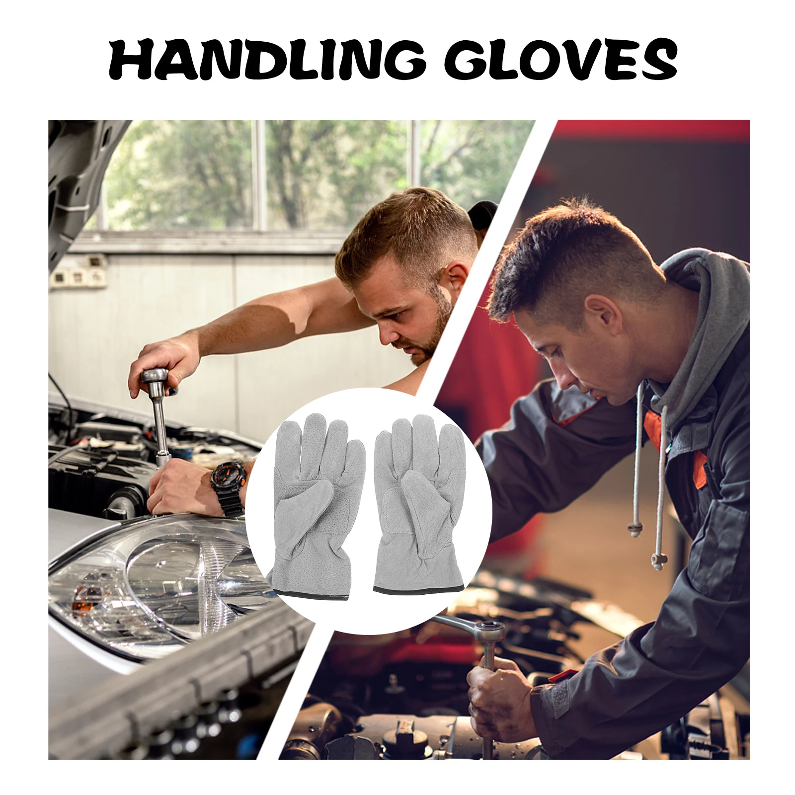 1 زوج قفازات لحام قصيرة مقاومة للحرارة عززت النخيل قفازات العمل الواقية للرجال النساء الحداد التعامل مع في الهواء الطلق