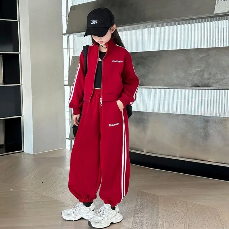 Girls Suit Spring Autumn 2026 New Stylish Children Clothes Tracksuit 2Pcs Kids Casual Cardigan Sports Sets Baby Girl Clothes 6Y