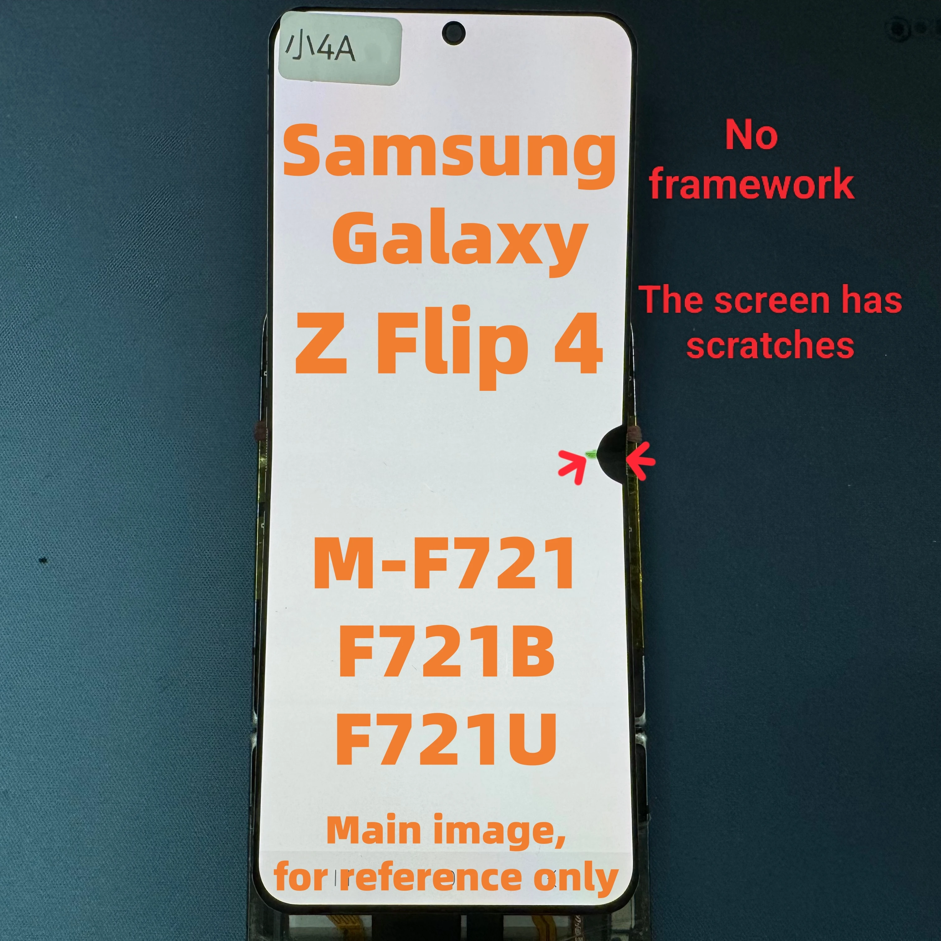 サムスンギャラクシー-z-フリップ-4-amoled-液晶-sm-f721-f721-b-f721u-タッチスクリーンデジタル計器ベルト欠陥交換部品