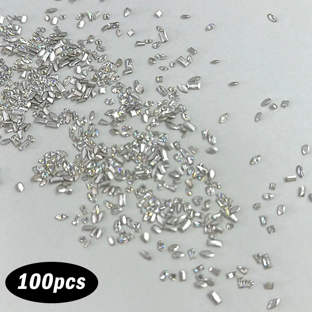 100szt Super Glitter Mini Zircon 3d Ail Art Dekoracje Manicure Akcesoria odzieżowe J3p6