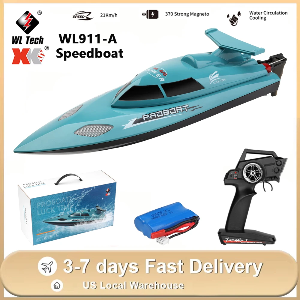 

WLtoys WL911-A RC Boat 21km/h 2.4G High Speed Racing Ship Strong Power Remote Control Speedboat Toys for Adults Children
