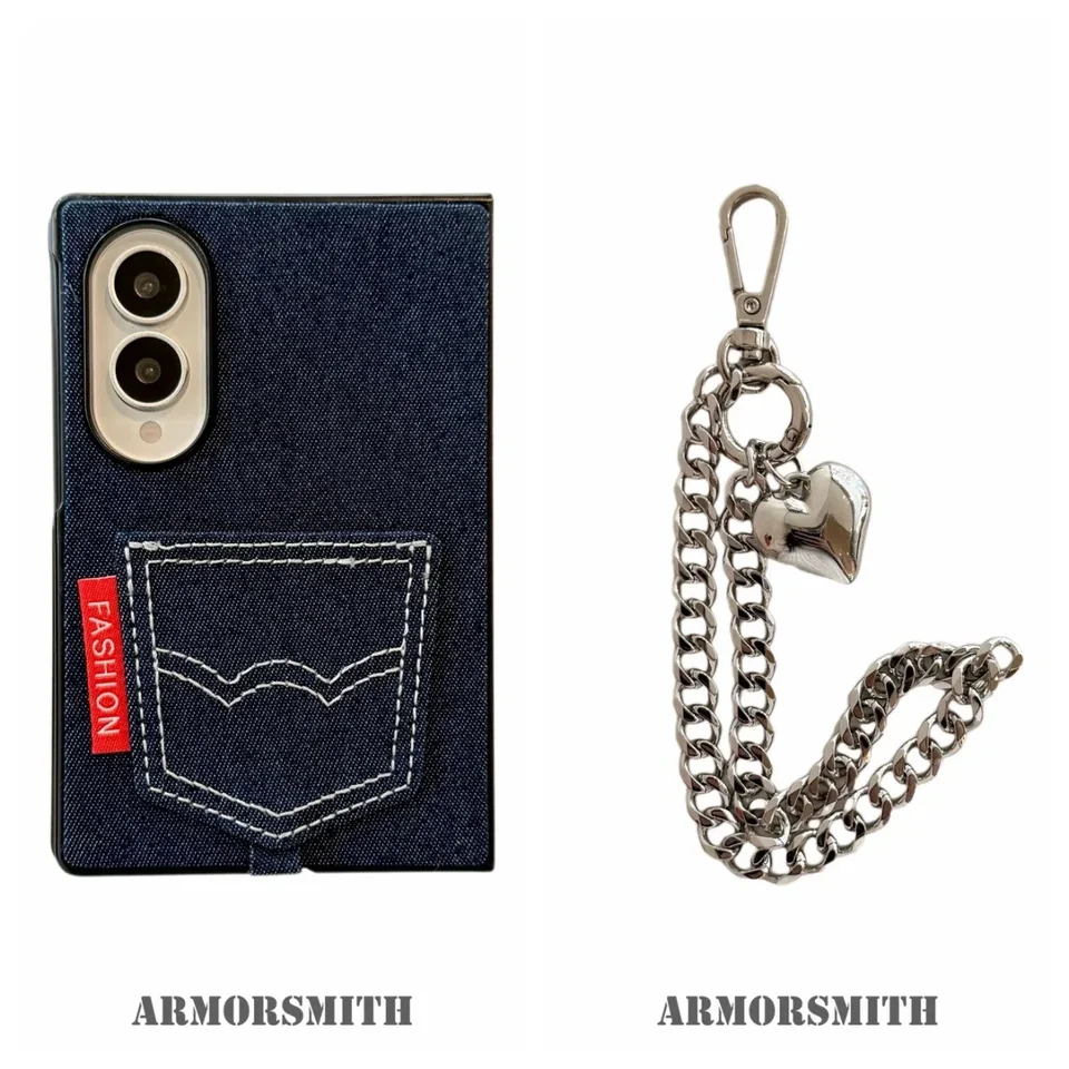 For Samsung Z Fold 7 8 Fold 8 Ultra Denim Phone Case With Chain Fashion Cowboy With Pockets Phone Case for Samsung Z Flip 8 7, image 13