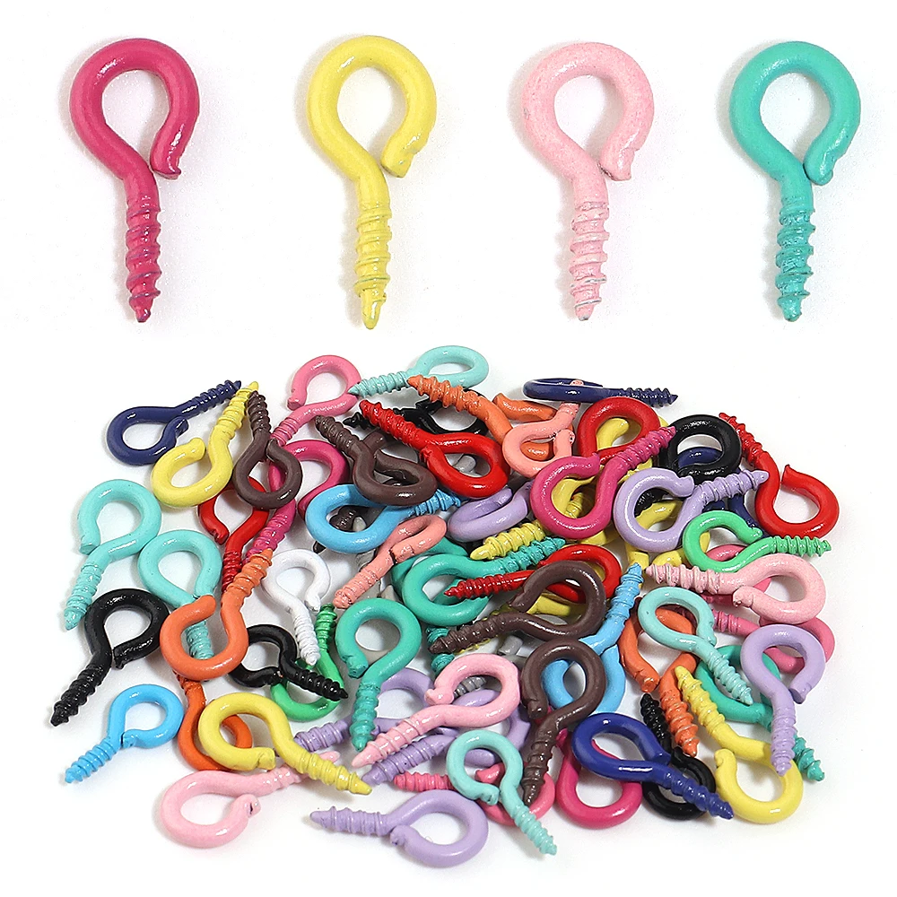 Embroidery Bracelet - 200pcs Multicolor Painted Metal Mini Screw