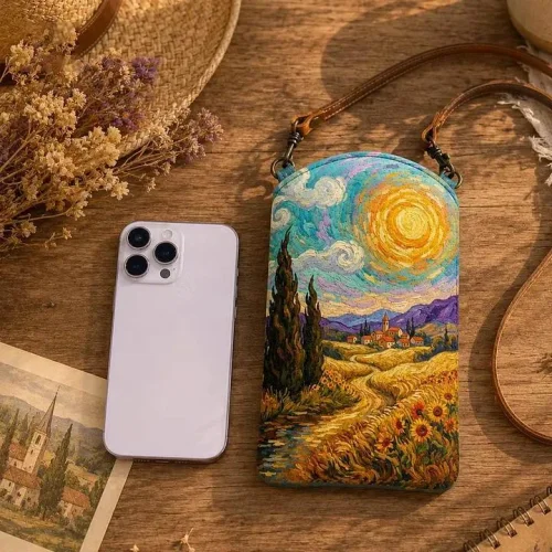 3D Printed Quilted Crossbody Cell Phone Bag Personalized Gift Adjustable Strap Mini Shoulder Purse Pouch Women Daily Outdoor Bag