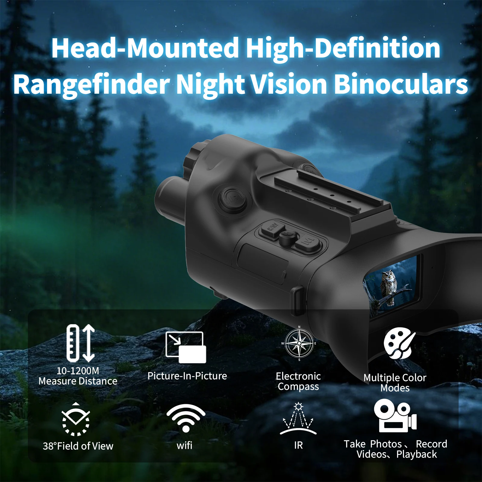 NVG08S Binoculars HD Telescope,Night Vision 5X Optical  Zoom, 3