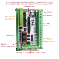 Carte numérique analogique IO pour Ardu37WEB MQTT, carte multifonction ESP32 6,000, Wifi, citations de réseau Ethernet, bricolage, DC 12V 24V