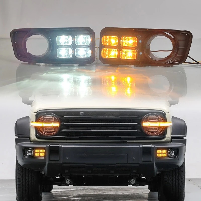 For Tank 300 2021 2022 2023 2024 2025 Day Running Light Fog Light Frame Modification LED Daytime Running Lights decorative Light
