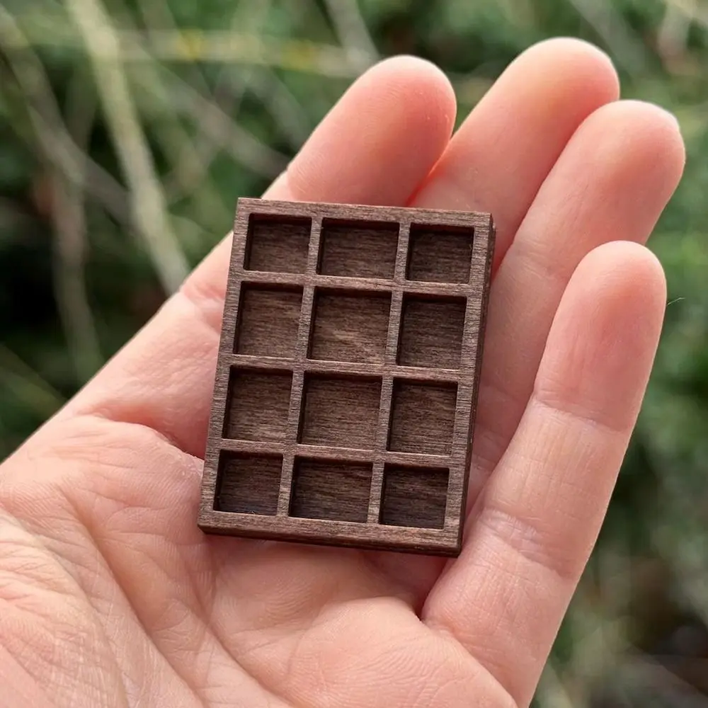 Creative Brown Miniature Trinket Shelf Variety Grids Compartments Dollhouse Shelf Goods Display Rack Model Ornaments