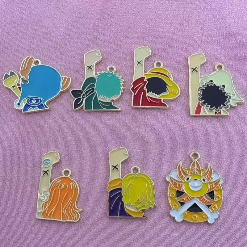 10PCS alloy drip oil cartoon pendant, DIY jewelry making earrings, keychain accessories