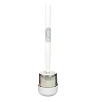 Ergonomic Handle Brush Silicone Toilet Brush For Home Use Ventilated Storage Holder Soft Bristles For Cleaning