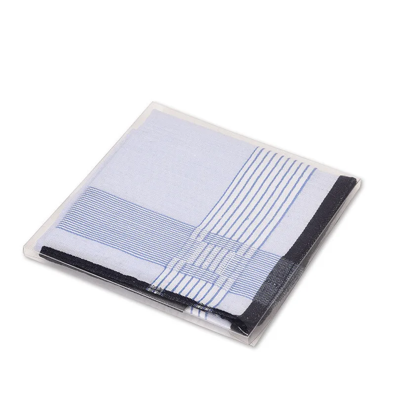 3Pcs 40x40cm Square Plaid Stripe Handkerchiefs Men Classic Vintage Pocket Cotton Towel Wedding Xmas Party Gift