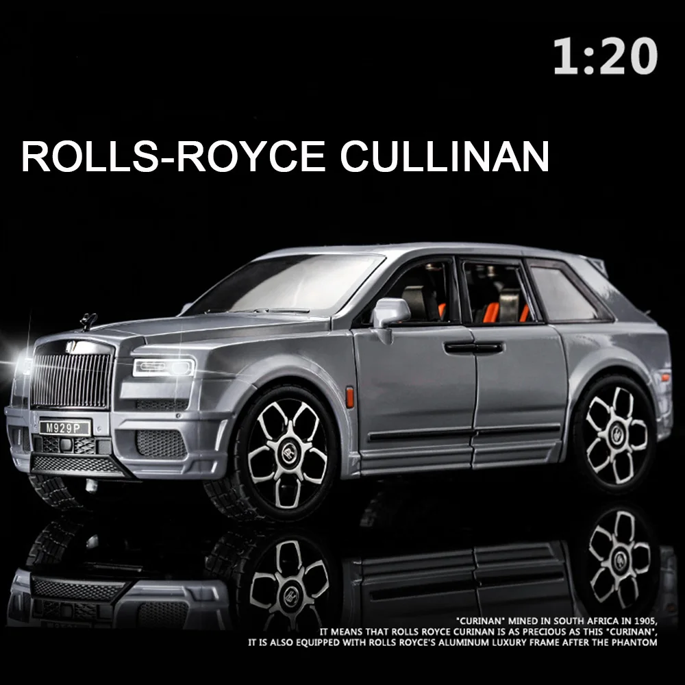 

1:20 Rolls Royce Cullinan AE86 Cars Alloy Model Toy Light Sound Pull Back Miniature Vehicle Doors Opened Car Kids Xmas Gift
