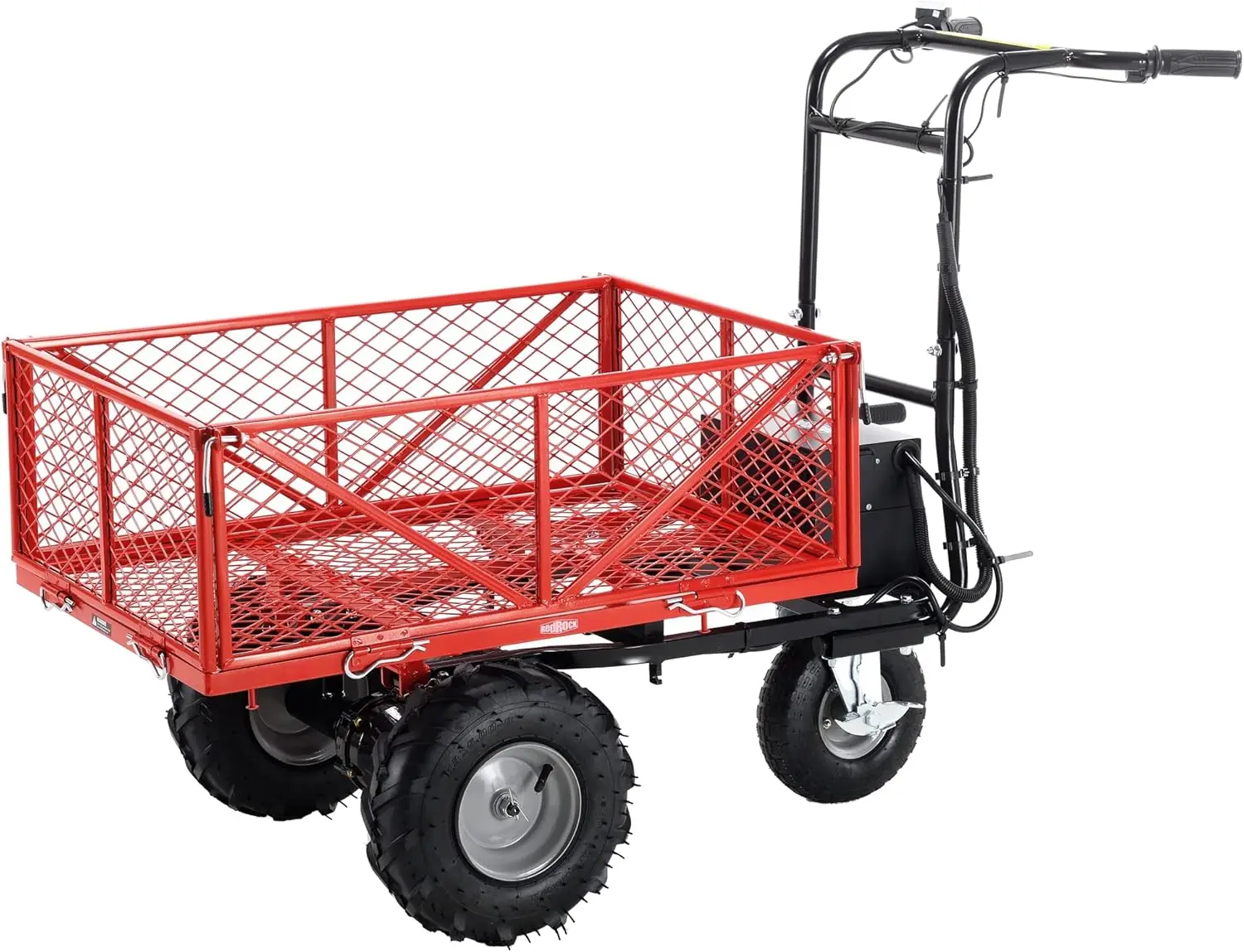 Wheelbarrow Utility Cart, Electric Powered Cart 48V28Ah 500W, Capacity 500Lbs,Max Cubage 6 Cuft, Material Hauler 1000Lbs Towing