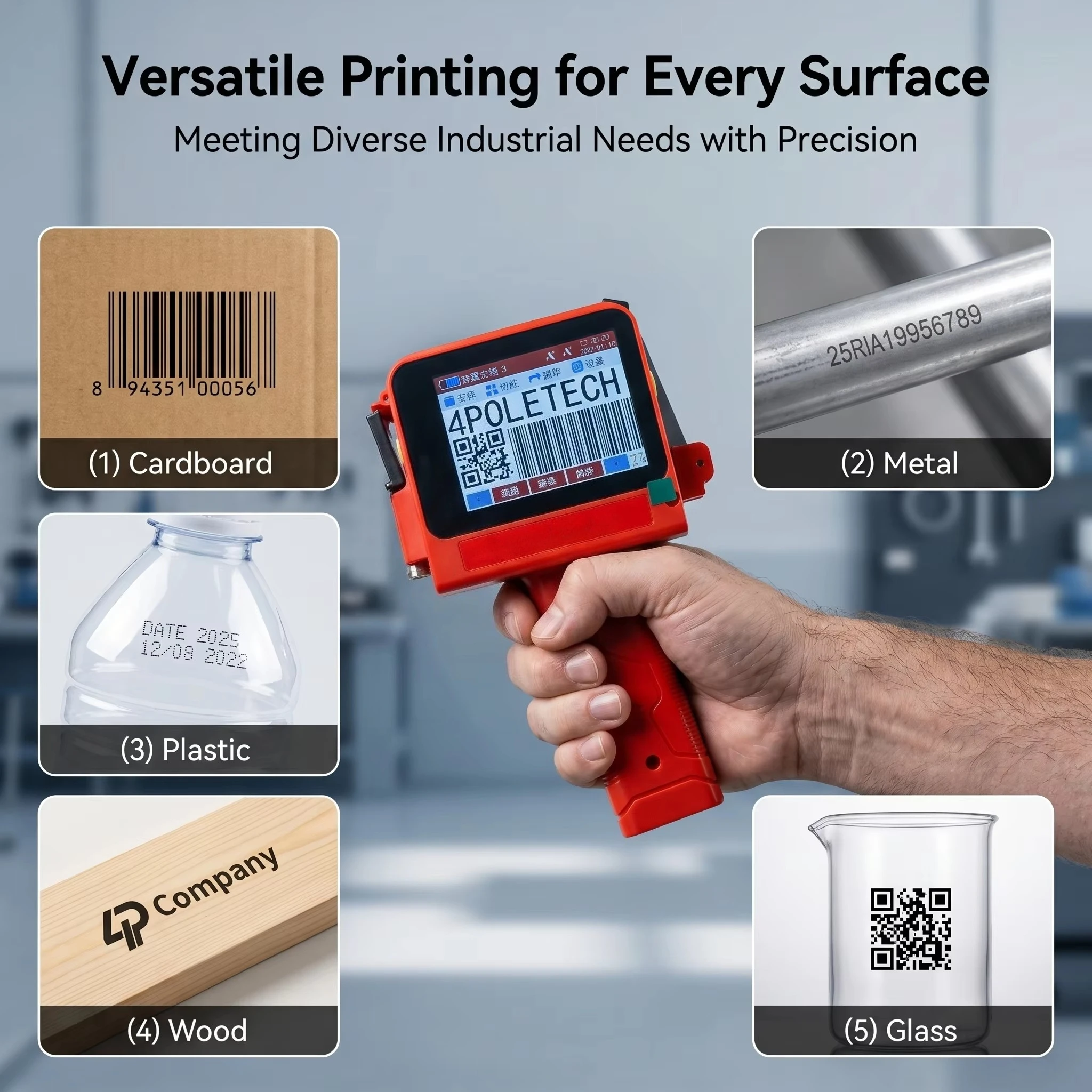 Portable Mini Inkjet Printer 12.7mm Quick-dry Ink Multilingual Handheld Batch Coding Date Printer Printing logo Machine