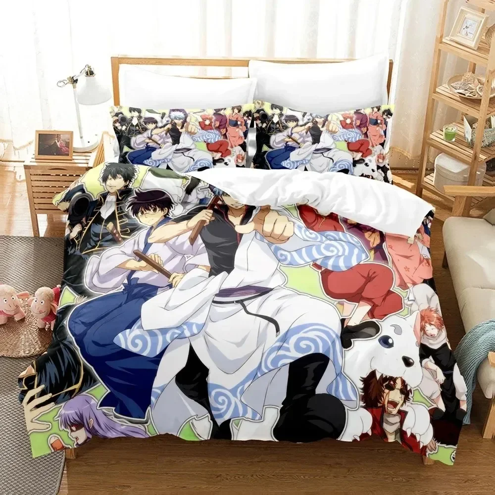 3D Print Anime GINTAMA Bedding Set For Bedroom Soft Modern Bedspreads Comefortable Kids Duvet Cover Quilt Cover And Pillowcase
