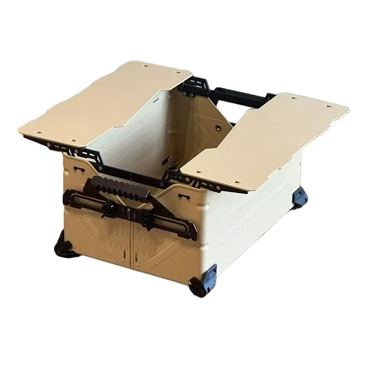 Two-way side open aluminum combined storage box, wear-resistant car camping multi-functional equipment box with rollers