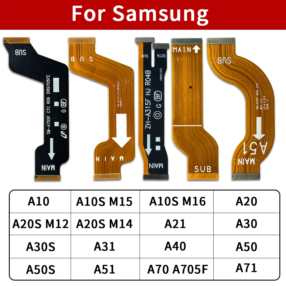 

For Samsung A51 A71 A70 A10 A10S M15 M16 A20 A20S M12 M14 A21A50 A50S A51 A71 Main Board Motherboard Connector Flex Cable