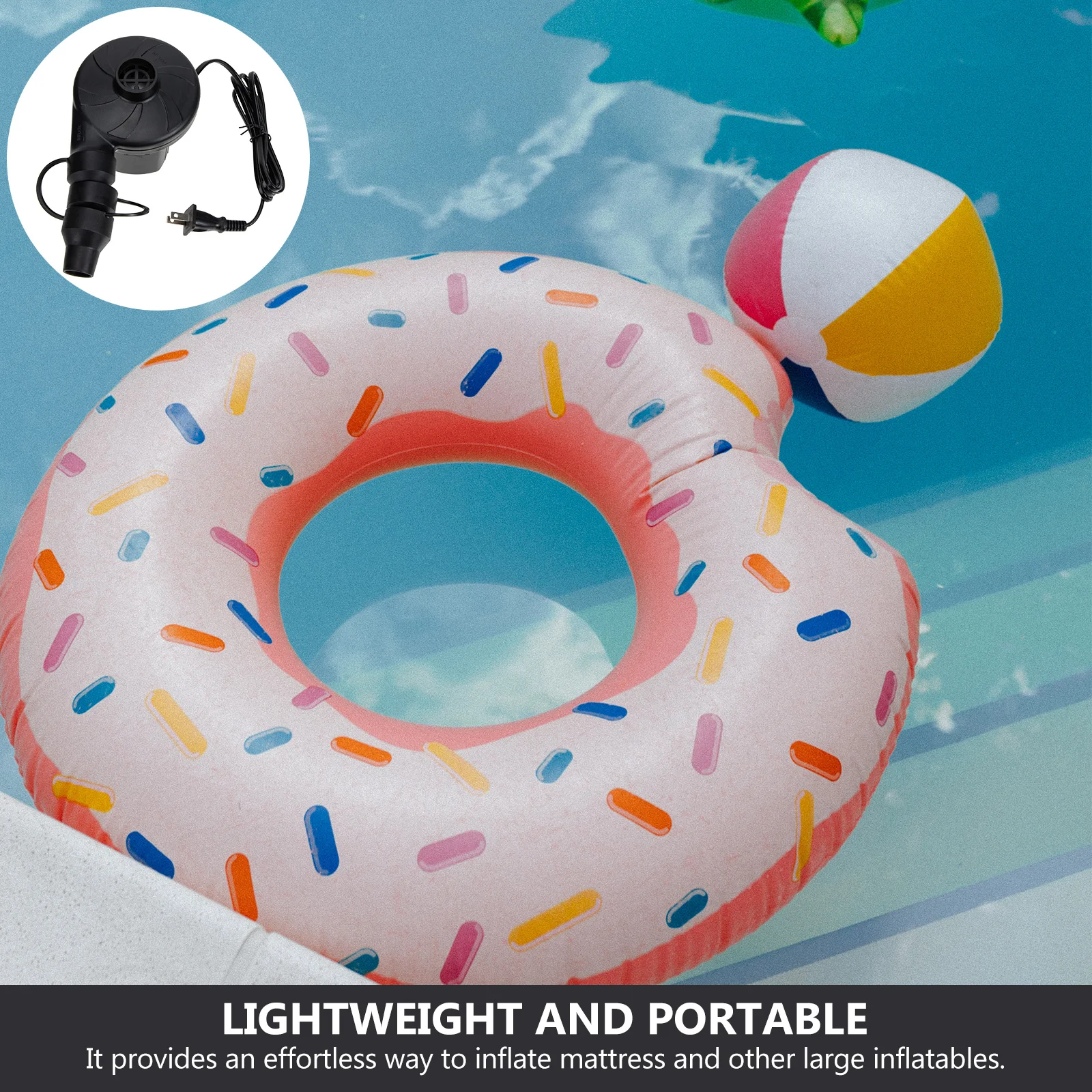 1Set مضخة هواء كهربائية خفيفة الوزن محمولة ذات استخدام مزدوج نافخة للمرتبة بركة طوف تعويم ضاغط الولايات المتحدة التوصيل #3