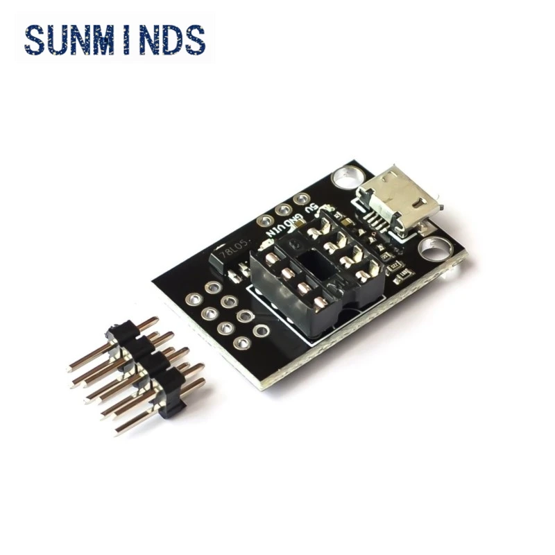 Pluggable Development Board For ATtiny13A/ATtiny25/ATtiny45/ATtiny85 Programming Editor Micro Usb Power Connector