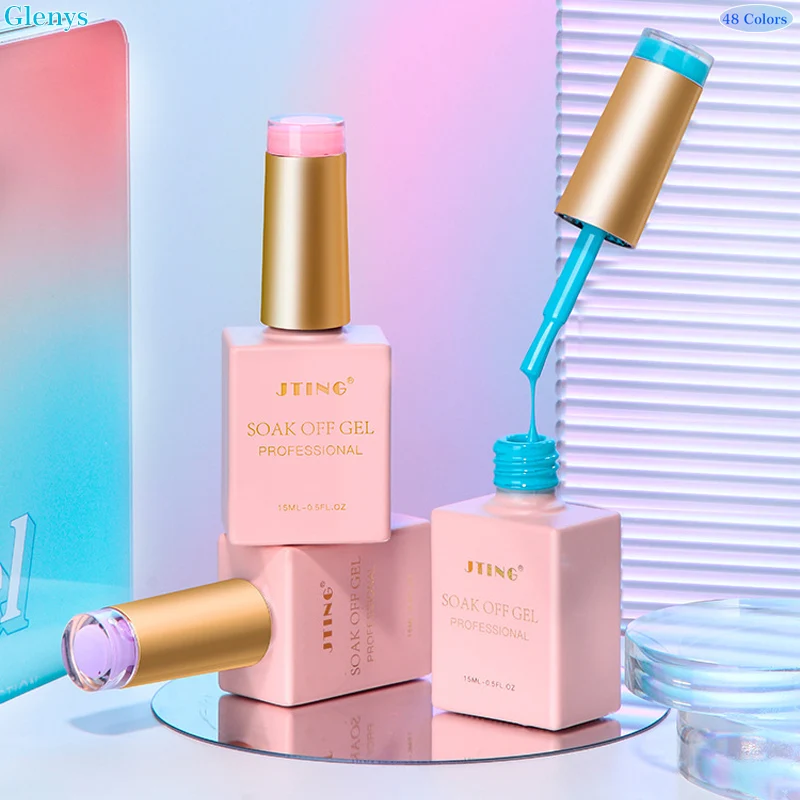 Glenys 48 couleurs Macaron vernis à ongles gel net rouge populaire gel d'immersion semi permanent UV LED salon de manucure art vernis ensemble