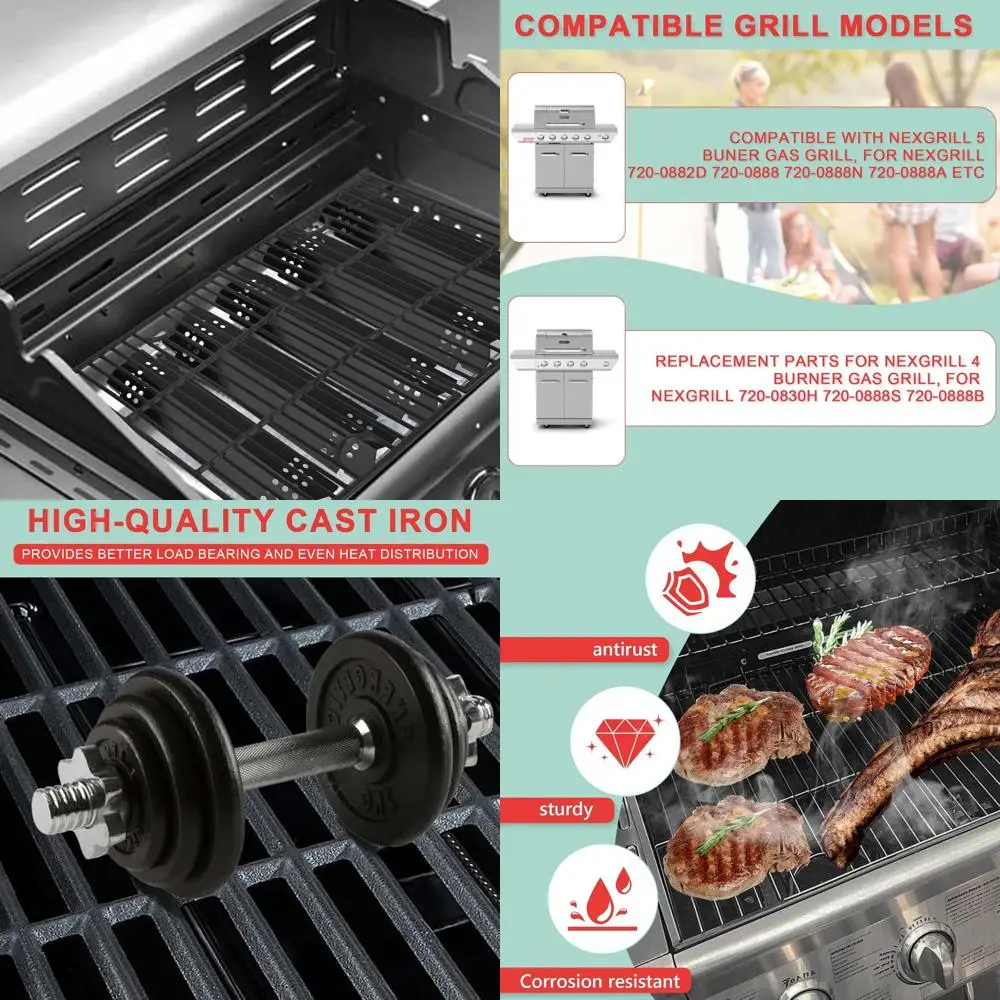 

4-контактная нагревательная пластина из фарфоровой стали и чугунная кухонная решетка, запасные части для грилей