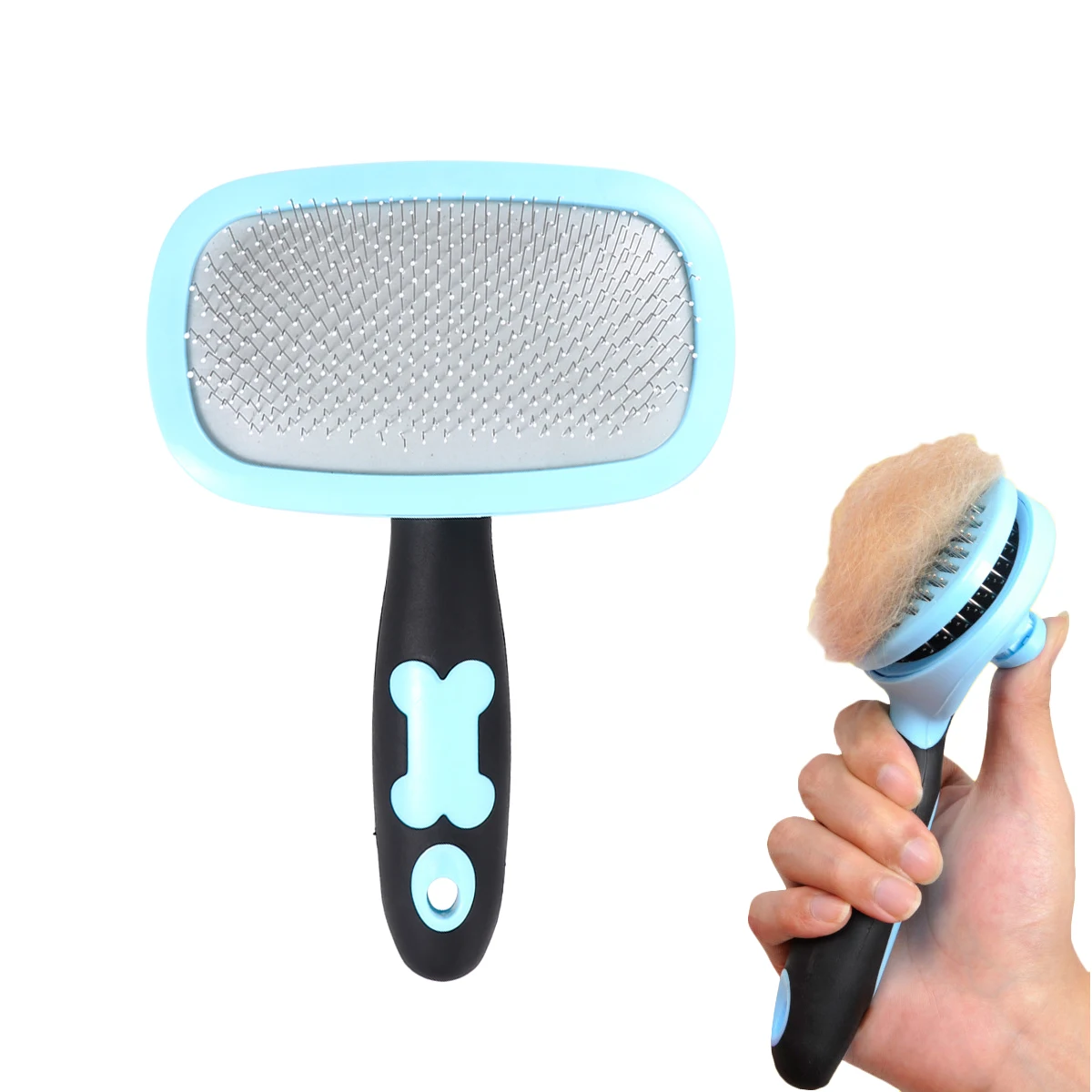 

Large Size 360 Rotatable Pet Grooming Comb Stainless Steel Tangle Knot Dander Remover Ergonomic Grip Massager