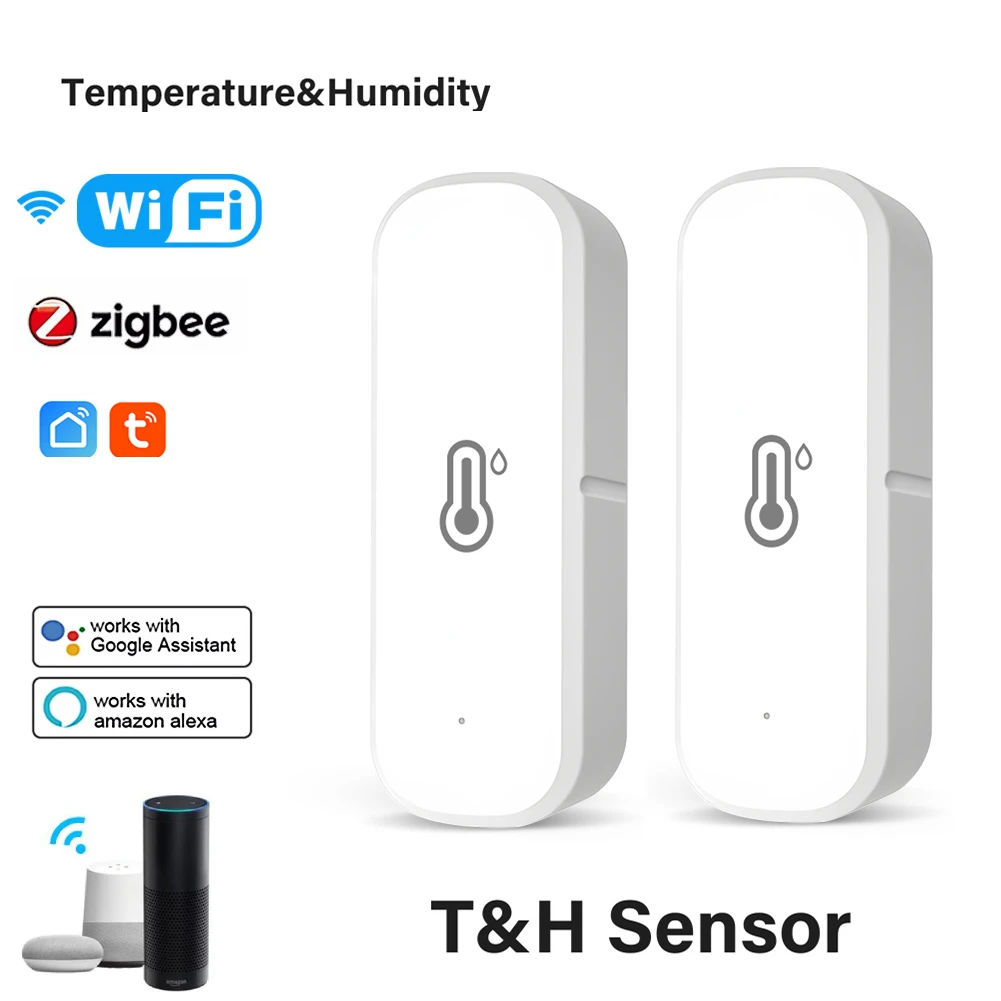 Capteur de température et d\'humidité Zigbee, hygromètre intérieur, Tuya, Smart Home, WiFi, Therye.com, Smart Life Control, Alexa, Google Home