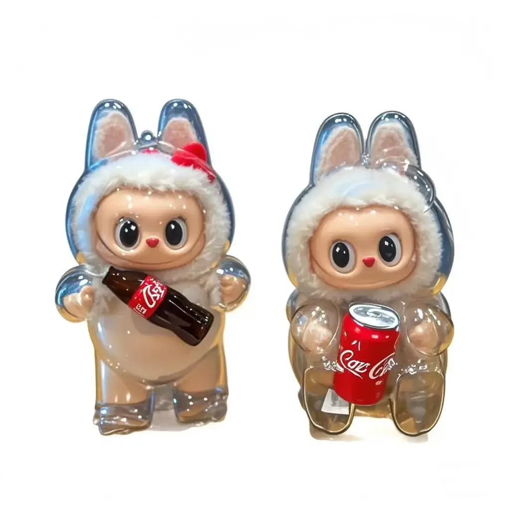 LABUBU 2022, прозрачный чехол для макарон, пылезащитный чехол Popmart Bubble Mart, аксессуары для кукол, чехол для куклы эльфа, коробка для хранения, рождественский, новогодний подарок